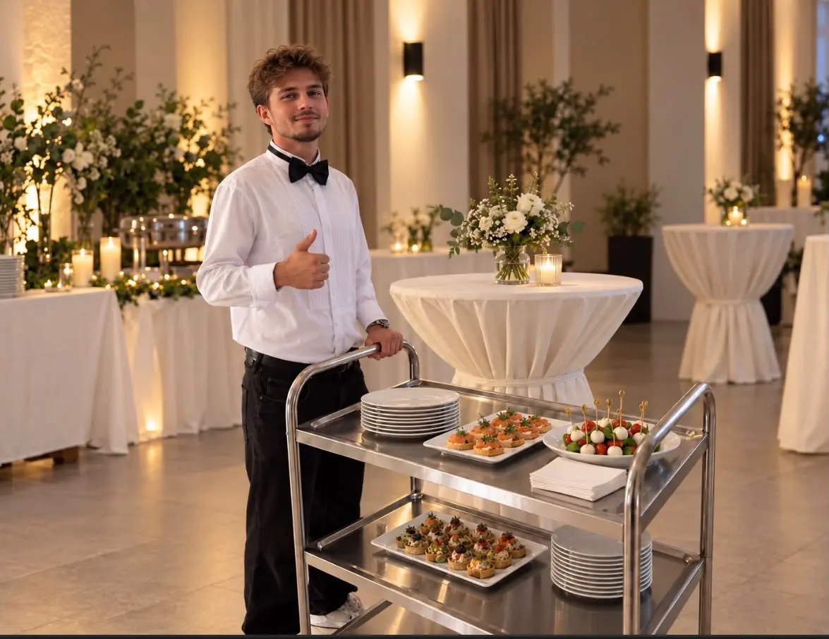 Service cart of canapés