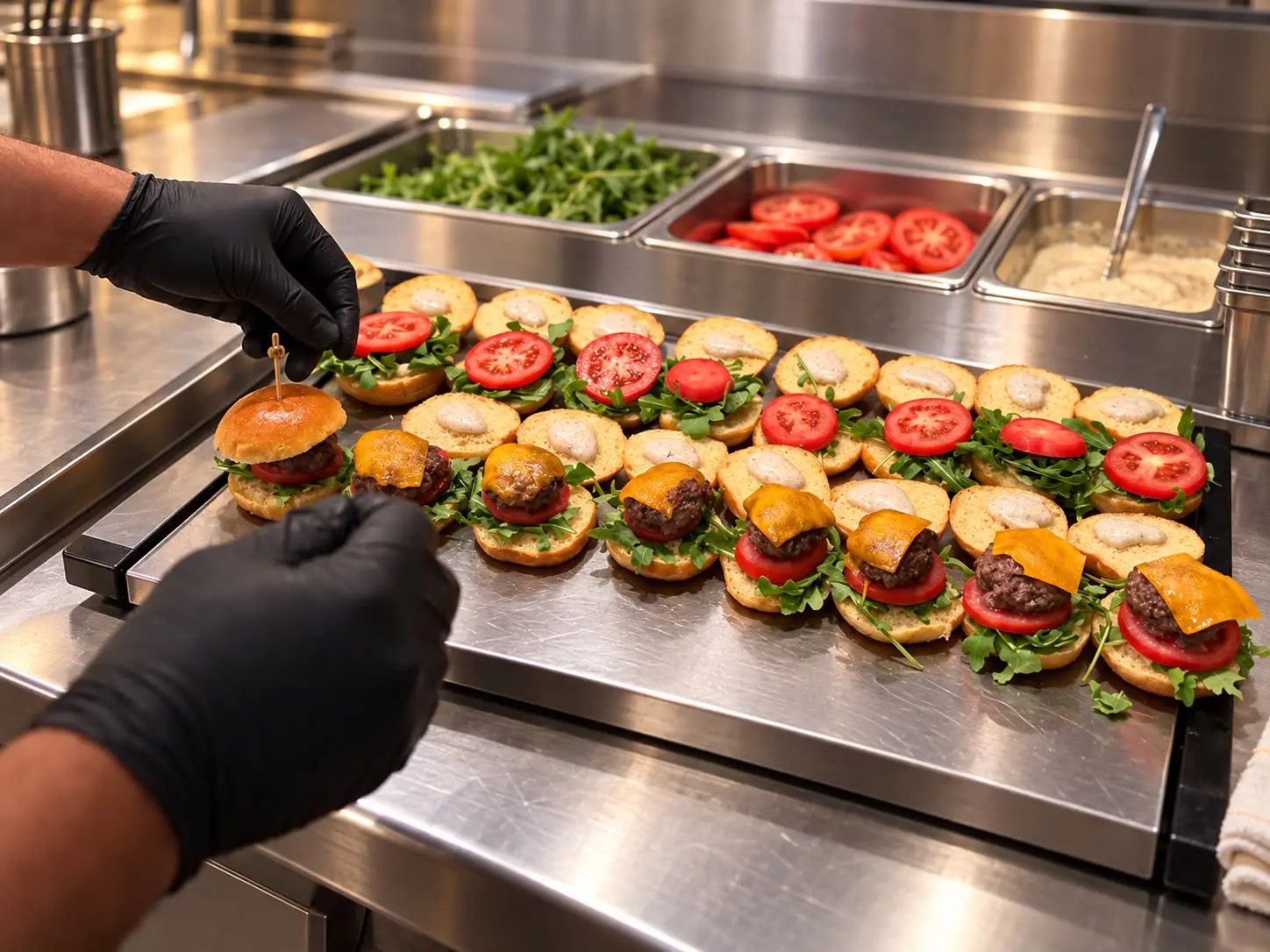 Sliders being assembled