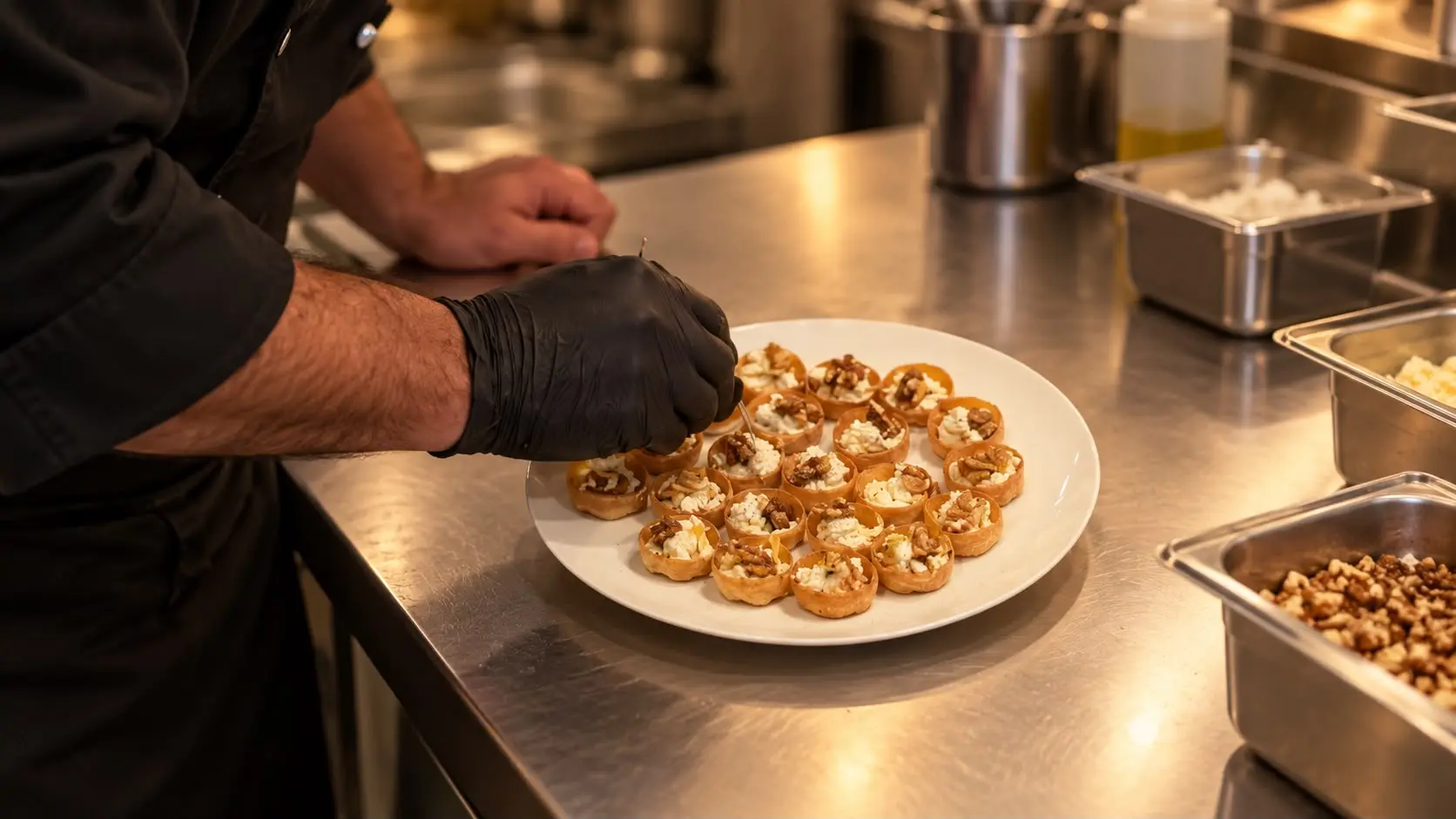 Plate of walnut tartlets