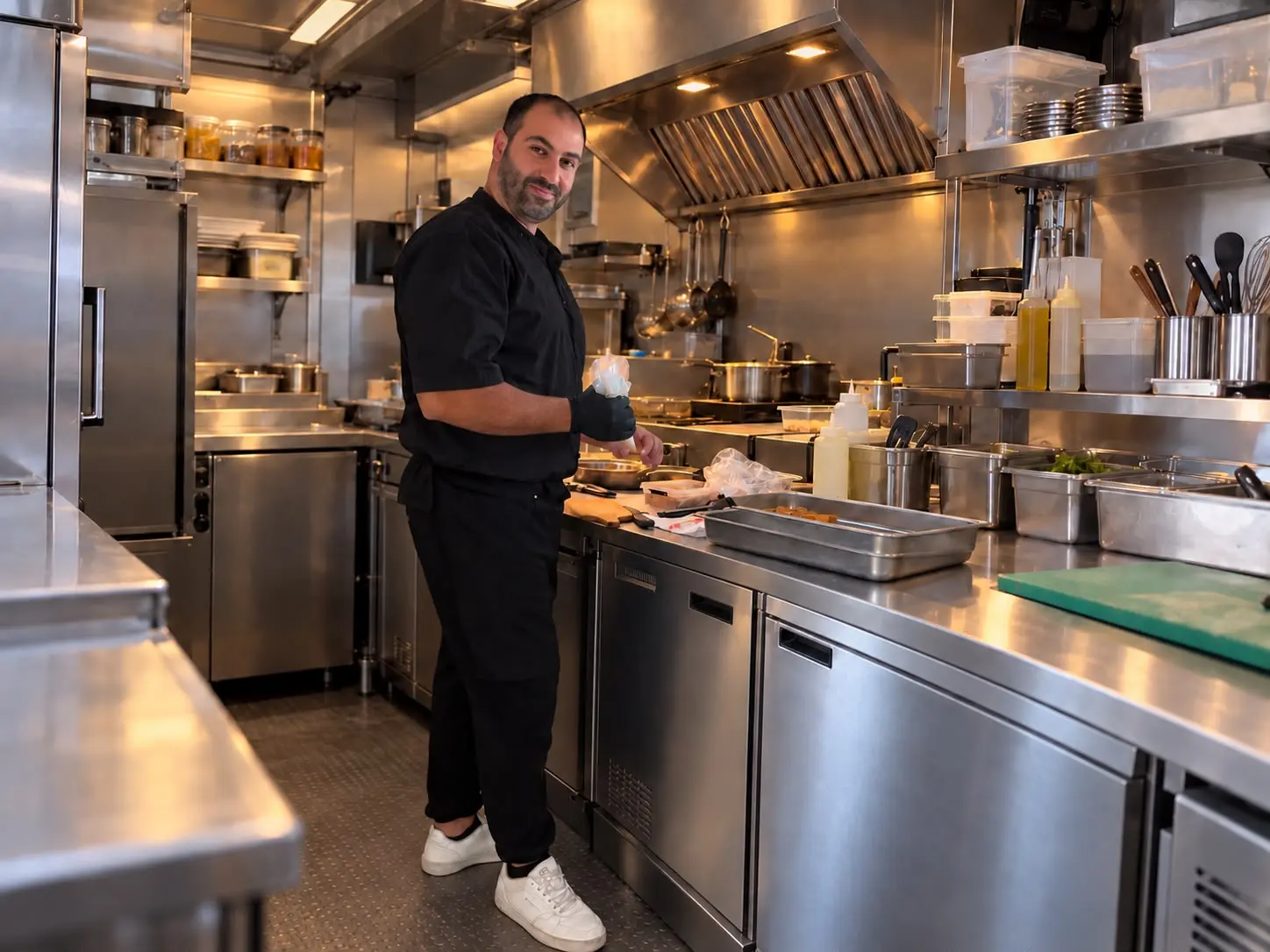 Chef in the truck kitchen
